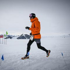 UQ alum Brett Clark competing in the Antarctic Ice Marathon on 13 December 2022.