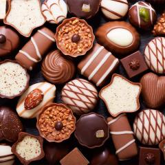 An image of a selection of beautifully decorated chocolates.