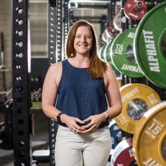 Associate Professor Emma Beckman at Queensland Academy of Sport wheelchair rugby training.