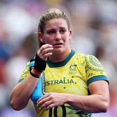 UQ student Bella Nasser after Australia's semi-final loss to Canada. Image: Cameron Spencer/Getty Images