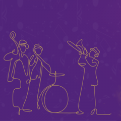 Image of yellow stick figures playing music