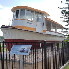 The Pamela-Sue ferry (now Hamilton) now proudly sits in a Recreation Precinct on the St Lucia campus.