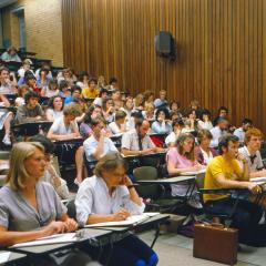 Students in a lecture in 1982.