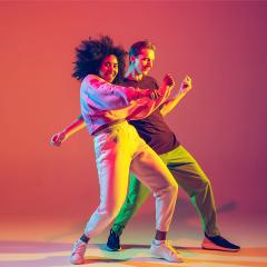 Two people dancing.