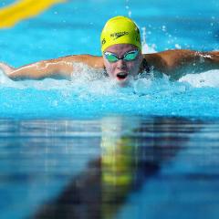 An image of UQ student Elizabeth Dekkers in action during the Commonwealth Games in Birmingham.