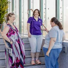 An image of research assistants Alana Pettigrew, Mia Johnston and Rebecca Flanagan.