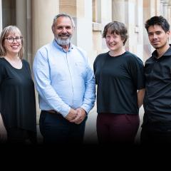 An image of ATLAS UQ Poche Centre Researchers (L-R): Dr Clare Bradley, Professor James Ward, Dr Kate Lewis and Mr Alan Ho.