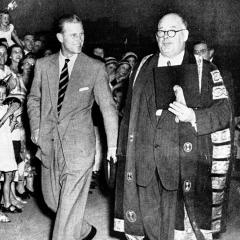 An image of The Duke of Edinburgh, Prince Philip, with UQ Chancellor Dr Otto Hirschfeld.