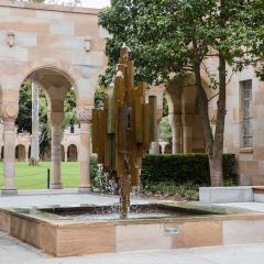 An image of the the Hancock Memorial Fountain.